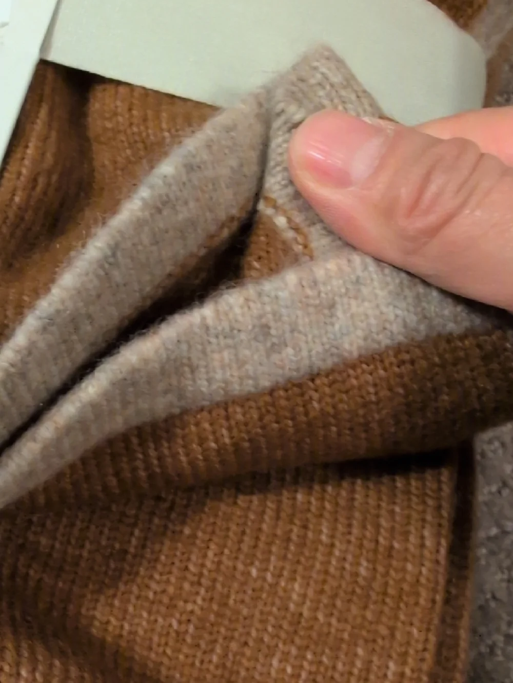 Threshold Two-Tone Knit Throw Blanket in Camel and Beige